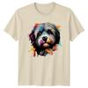 Colorful Shih Tzu TShirt Dog Portrait Pet Lover Gift For Him And Her