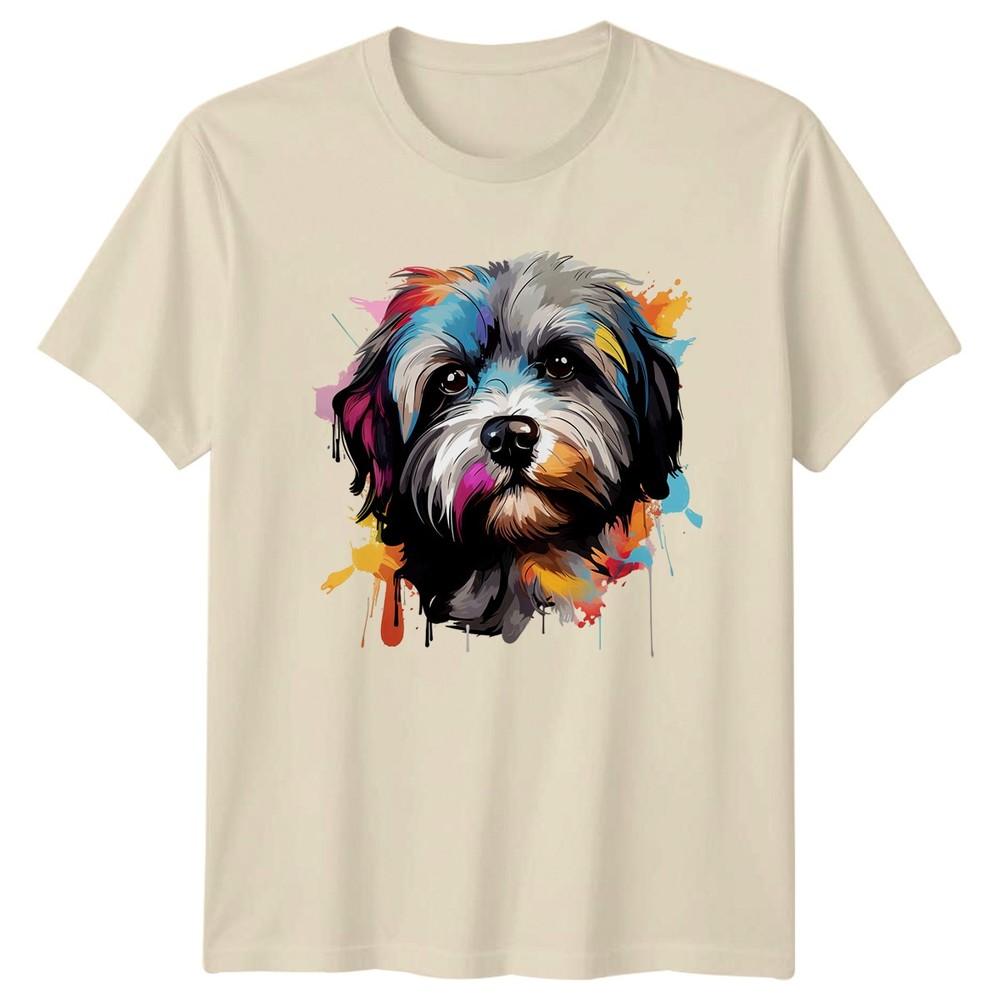 Colorful Shih Tzu TShirt Dog Portrait Pet Lover Gift For Him And Her