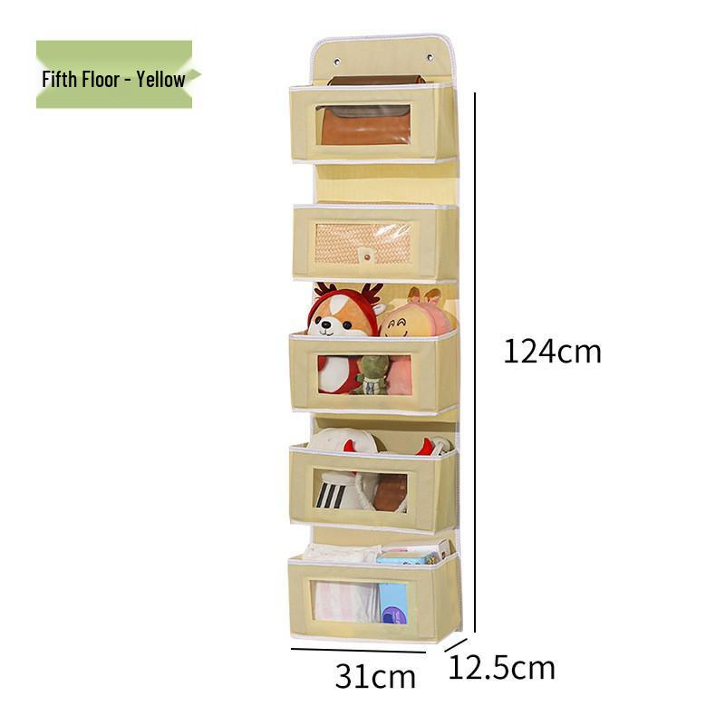 Wall-Mounted Fabric Hanging Organizer with Pockets - Essential Over-the-Door Storage for Dorms and Homes