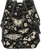 Vintage Moth Backpack,Black White Gothic Floral Retro Polyester Backpacks,Lightweight Double Shoulder Back Pack For Women,Goth