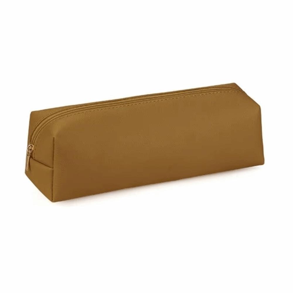 PU Leather Pen Bag Pure Color Pencil Pouch Coin Purse Pencil Case Boy Girl