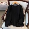 Plus Size V-Neck Sweatshirt for Women, Bust 150/160 Cm, Loose Fit, Slimming Design, Sizes 200-350 Jin 9107