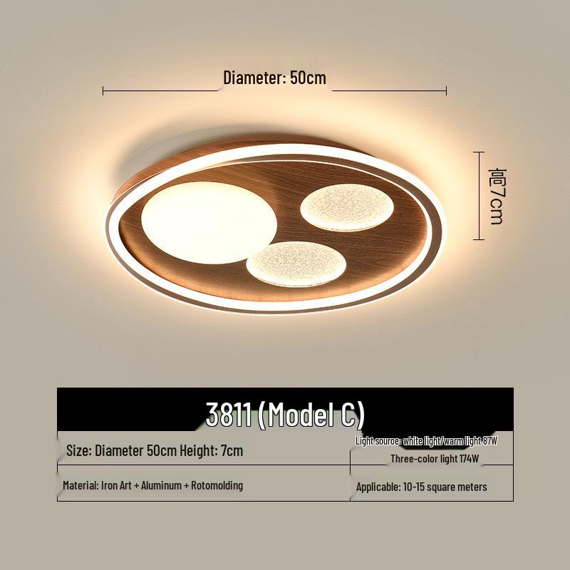 

Walnut Ultra-Thin Full Spectrum Ceiling Light for Study Room, Living Room, or Bedroom