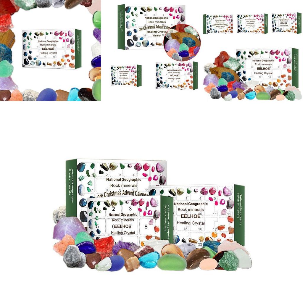 Xmas Countdown Advent Calendar With Unique Healing Crystal Stones**