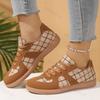 Mode Damenschuhe in Übergröße 2025 Herbst Neue Mode Vintage Runde Zehenpartie Schnür-Ballerinas Leicht Bequem Weiche Sohle Freizeitschuhe