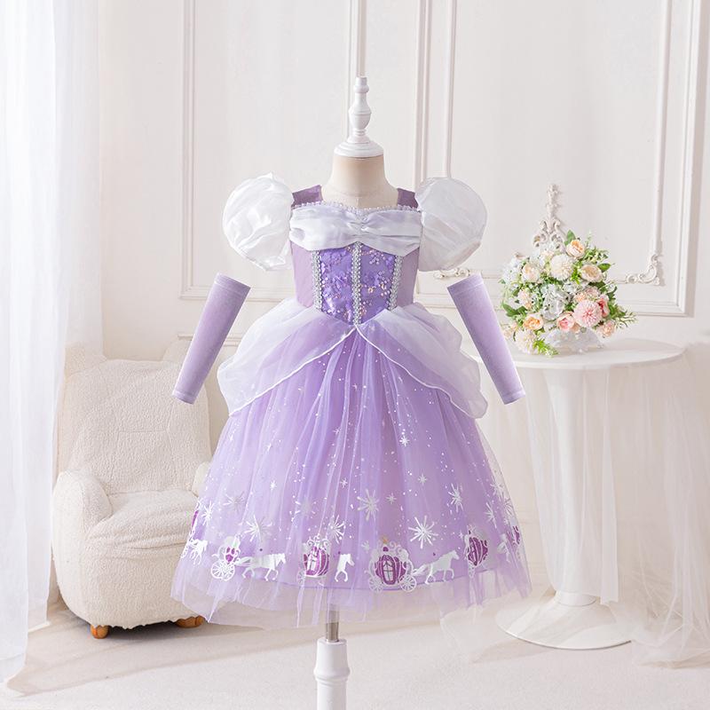 Frozen Princess Elsa & Cinderella Girls' Performance Costume Dress for Children's Day or Birthday