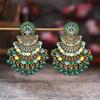 Indian Painted Peacock Feather Beaded Tassel Earrings Bohemian Fashion Colorful Handmade Beaded Earrings for Women