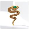 Zircon Zodiac Snake Brooch Vintage Metal Snake Lapel Pin Rhinestone Animal Collar Pins  New Year