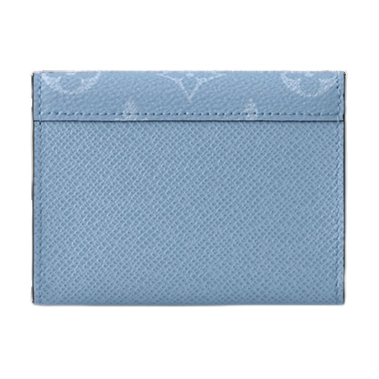 Louis Vuitton Classic Print Snap Closure Canvas Card Holder Men Accessories Blue M14118