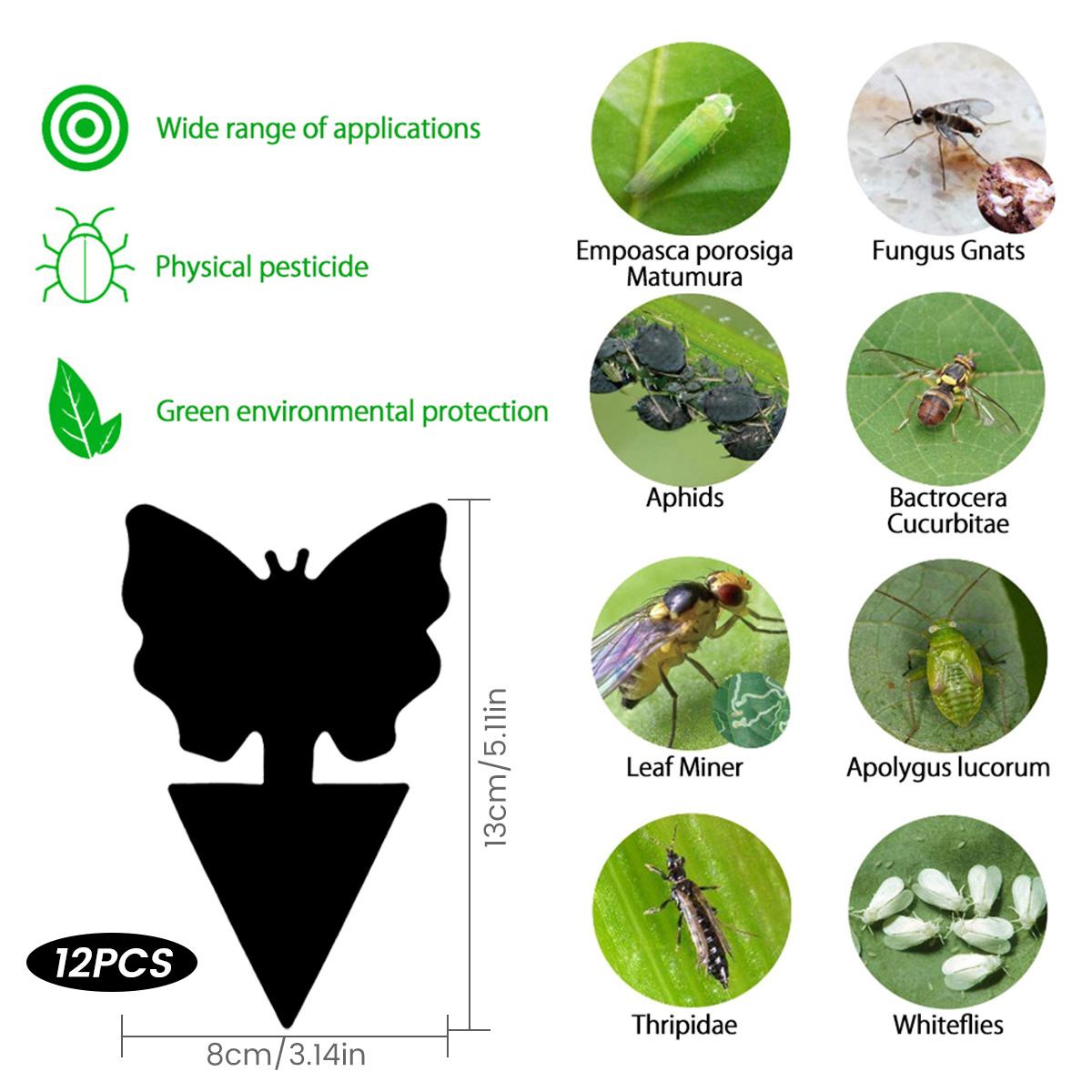 

12pcs Strong Sticky Fly Pest Traps Bugs Outdoor Plant Insect Catcher Dual-Sided Sticky Board Pest Control Catcher for Garden Hot