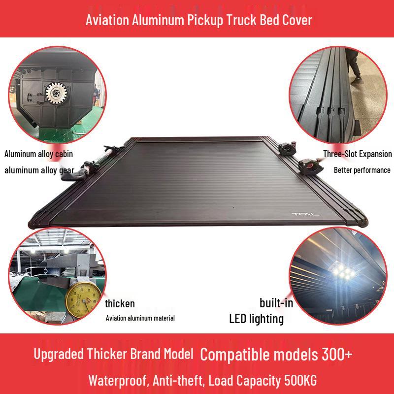 

Ford Raptor F150 & Ranger T6/T7/T9 Aluminum Three-Slot Roller Shutter Truck Bed Cover