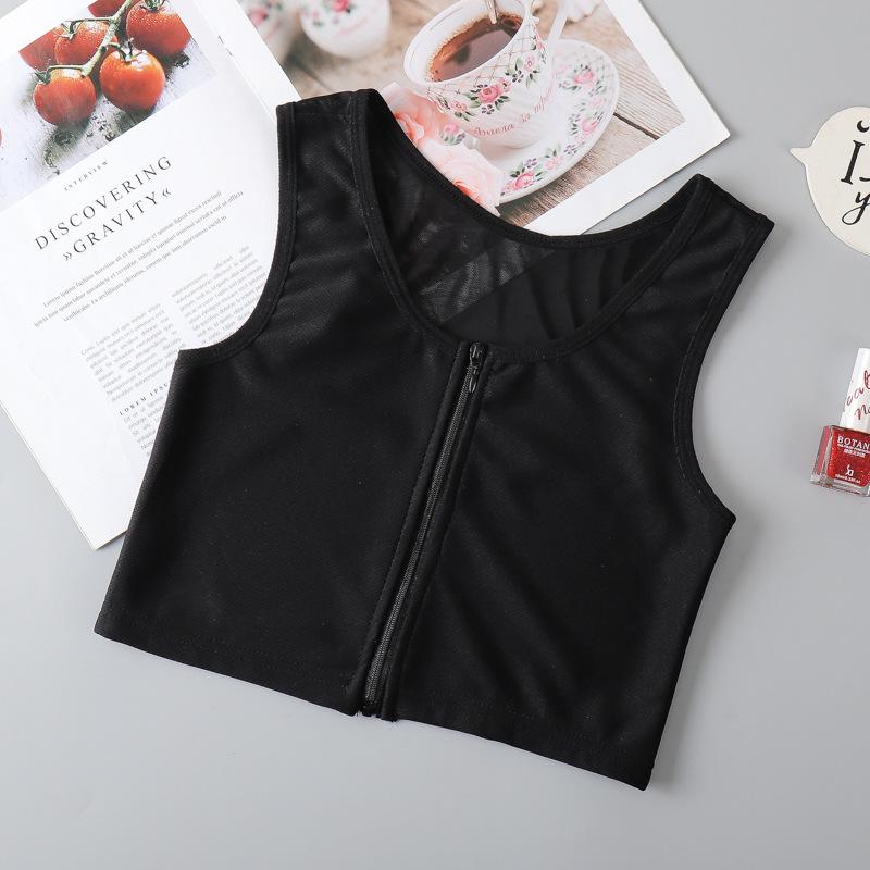 Women's Summer Chest Binder: Thin Zipper Sports Body Shaper for Small Bust Enhancement and Reduction.