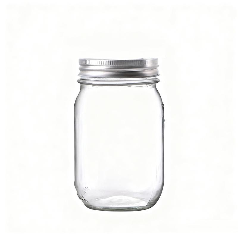 American Style Glass Mason Jar - Transparent Oatmeal Storage, Jam Bottle, Retro Beverage Cup