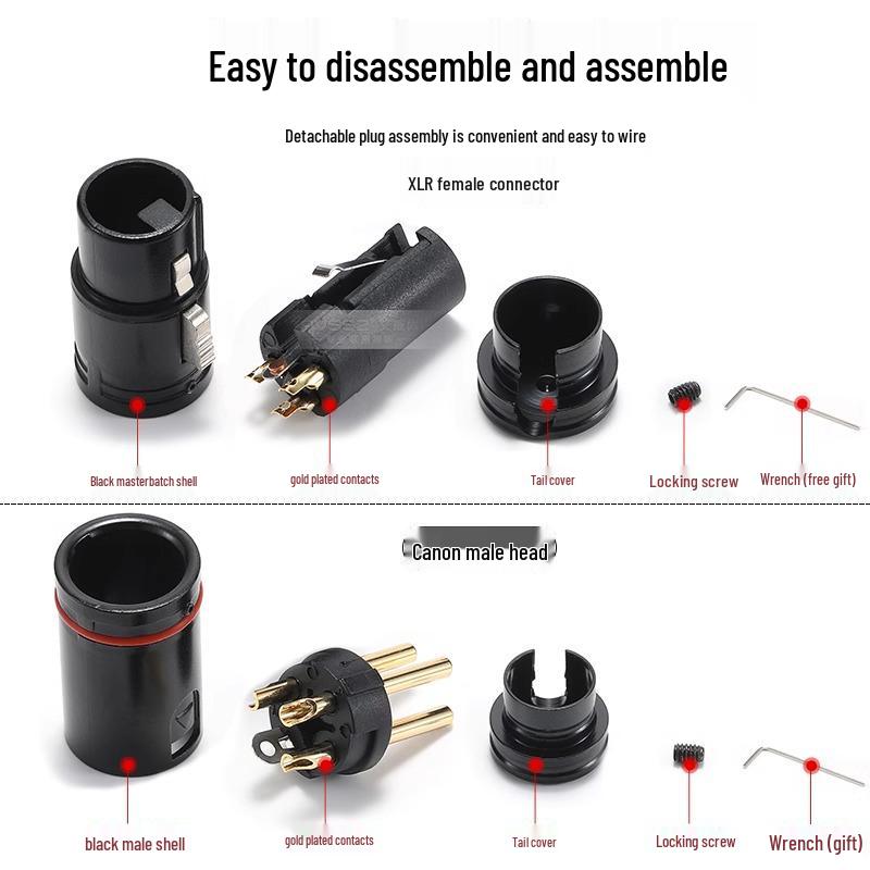 Right-Angle 3-Pin XLR Male to Female Microphone Audio Cable