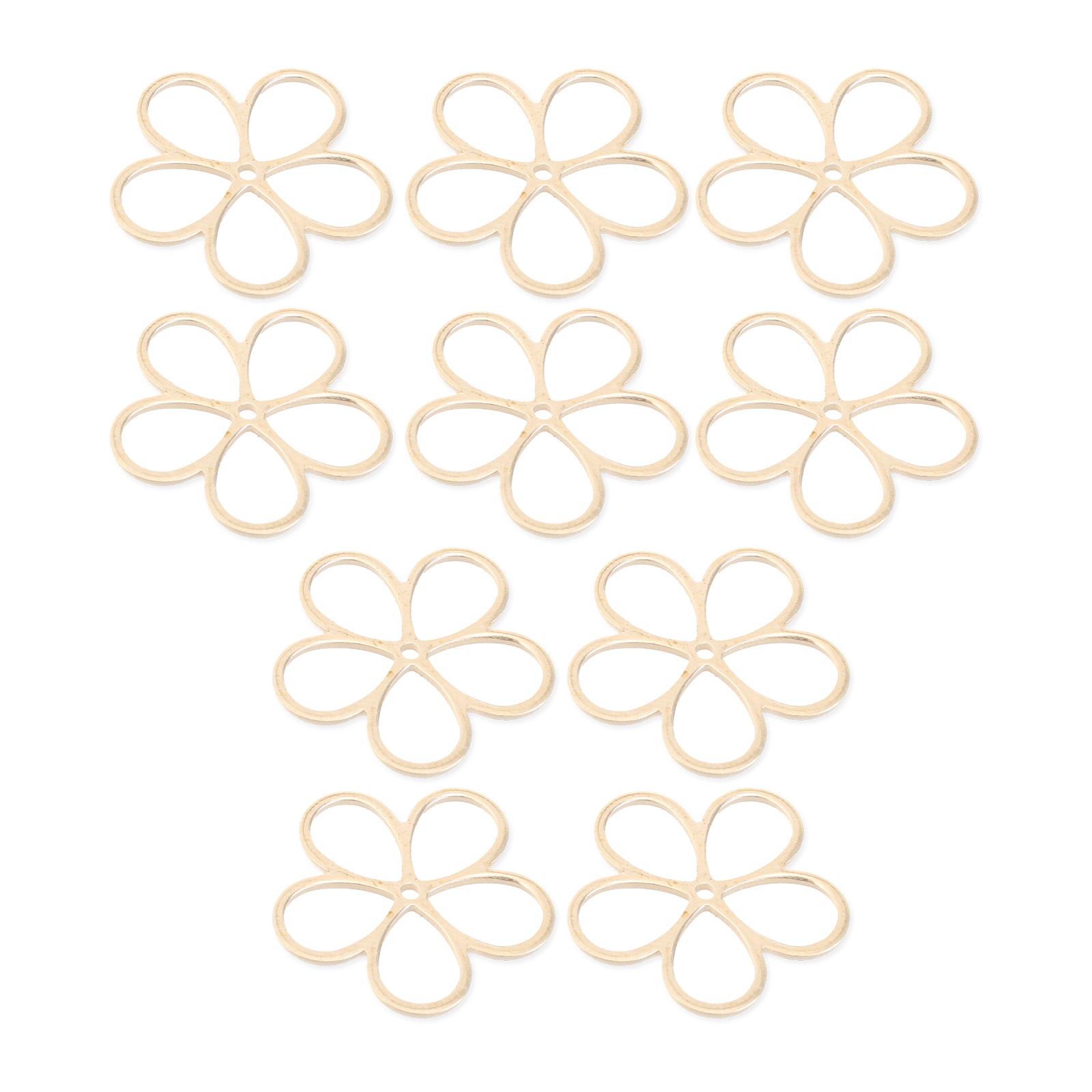 

10/20 PCS Alloy Hollow Petal Charm Flower Pendant Hollow Flower Jewelry Making Accessory Jewelry Part for Jewelry Making