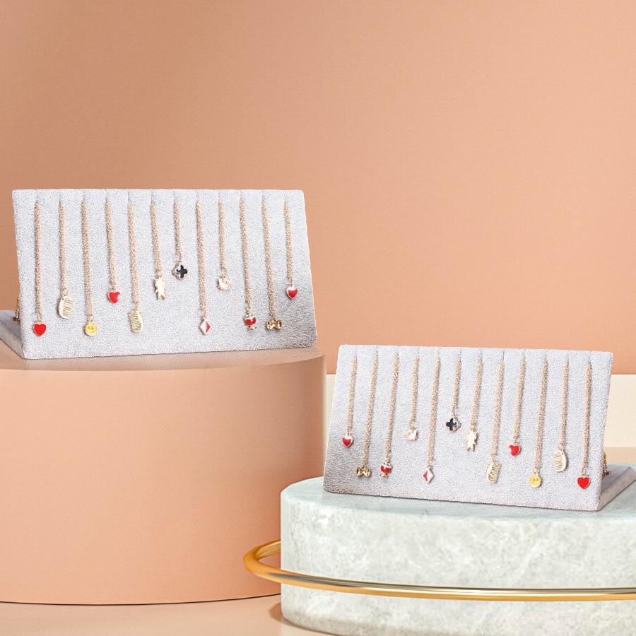 L-förmiger Halsketten-Präsentationsständer, L-förmiger Halsketten-Präsentationsständer aus schwarzem Plüsch