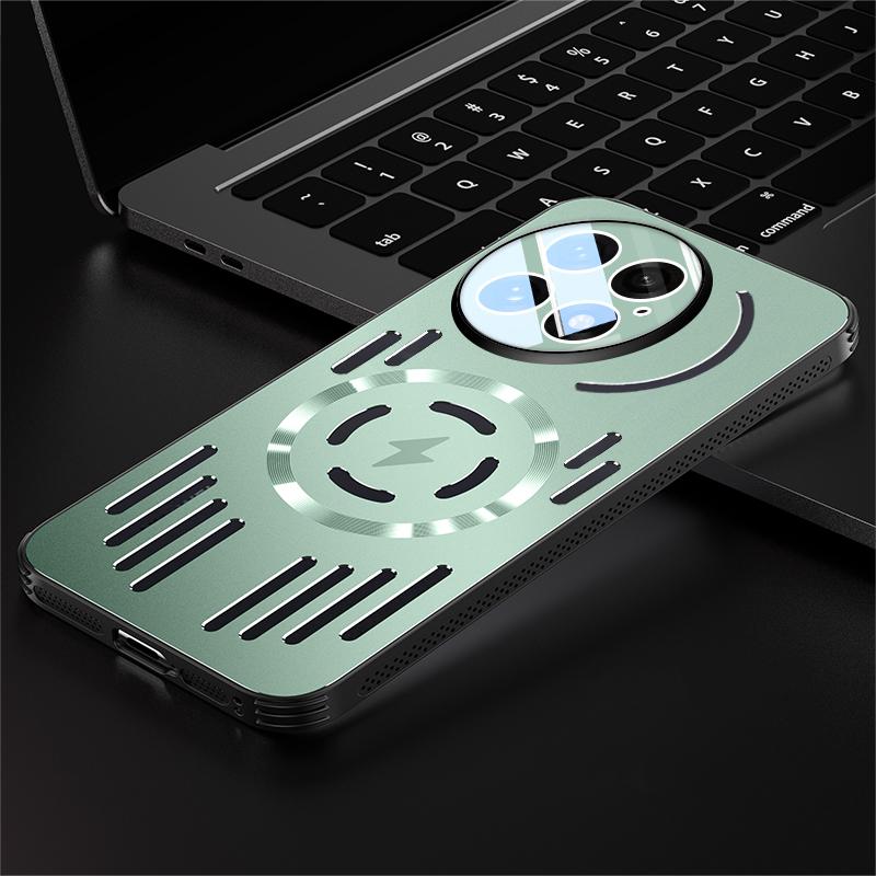 

Жесткий металлический чехол для отвода тепла с магнитной беспроводной зарядкой для OnePlus 13 13R 12 One Plus 13 Крутой защитный чехол на заднюю панель For Oneplus 13