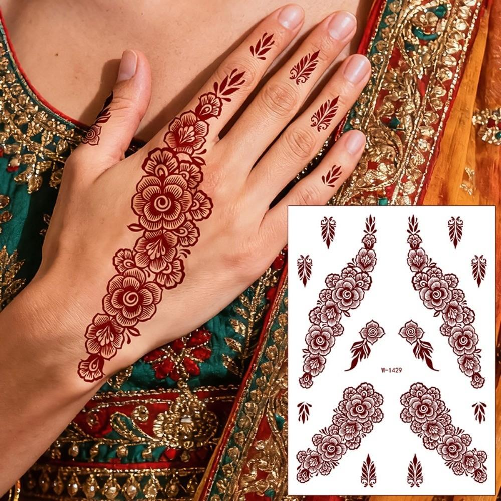 9pcs Water Transfer Decals Henna Tattoo Stickers Fake Body Art Sticker Women/Lady/Girl