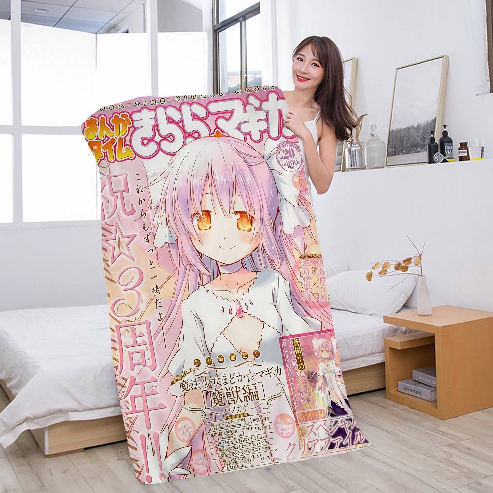 Puella Magi Madoka Magica Anime Beach Towel For Kids Bath Towel Pool Towel Vacation Gift Picnic Towel Party Gift