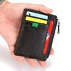 Mini Zipper Card Bag Slim ID Bank Purse Wallet Credit Organizer Portable Small Slim Ultra-thin Short Purse for Men Black