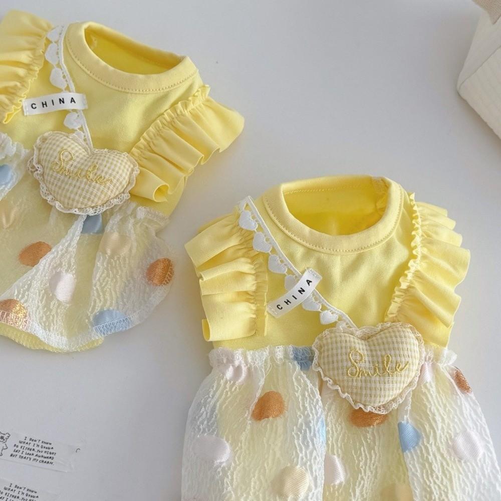 Summer Pet Dog Dress Sweet Corgi Teddy Clothes Cute Dog Skirt  Pet Supplies