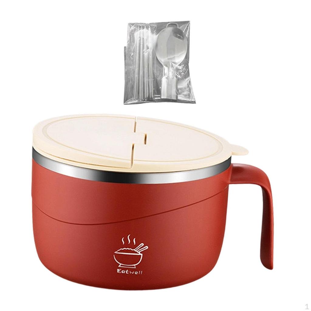 with Lid, Round Soup Bowl, Kitchen Utensil, Household Accessory, Large Capacity Cereal Container,