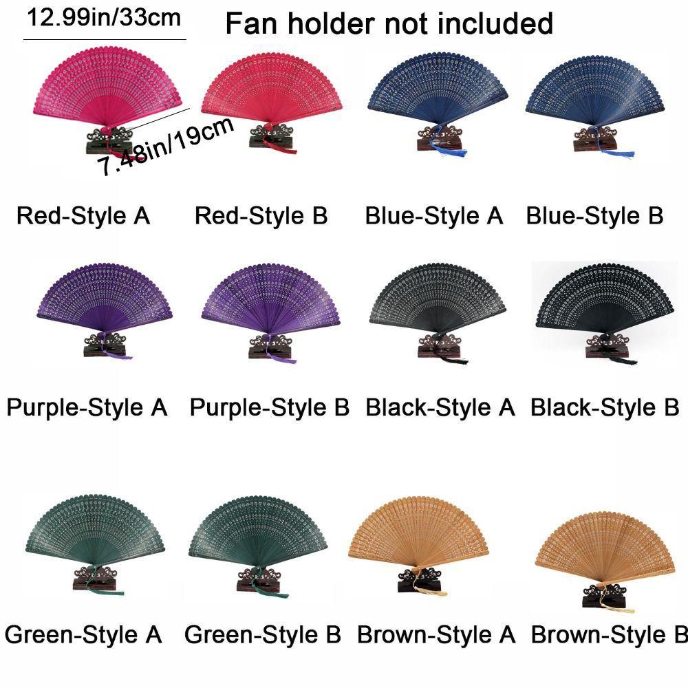 Multi Color Bamboo Folding Fan Handmade Dancing Fan Vintage Hollow Hand Fan Wedding