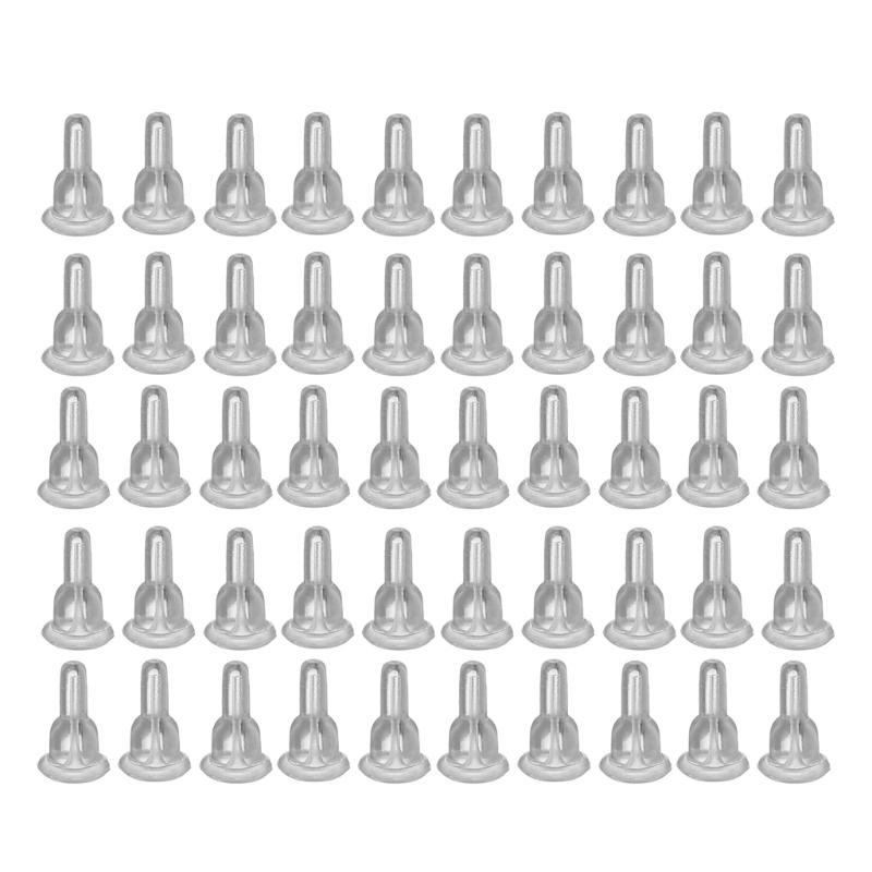 Non-slip 50x Soft Clear Earring Backings Silicone Rubber Safety Pads Backstops Replacement for Earring Studs Hoop DIY
