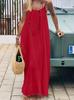 2026 New European & American Plus Size Summer Vacation Loose Sling Home Wear Long Dress