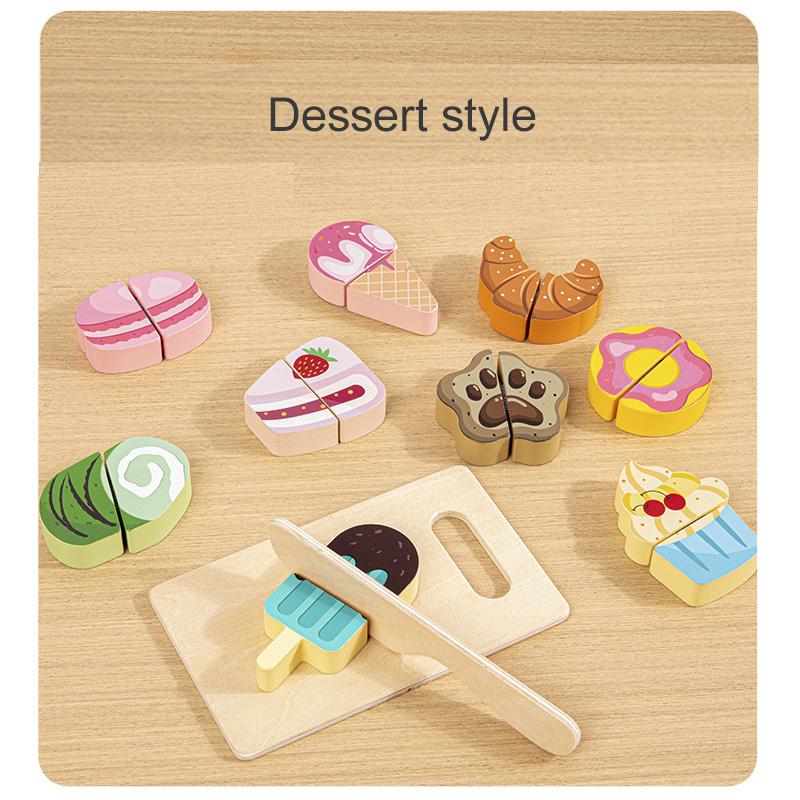 Simulation Kitchen Pretend Toy Wooden Classic Game Educational Toy For Children Kids Gift Cutting Fruit Vegetable Food Set