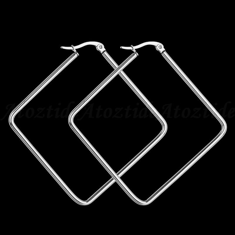 Atoztide 30-100mm Exaggerated Geometric Smooth Big Circle Hoop Earrings Women Basketball Wives Earrings Heart Ear Loop Party
