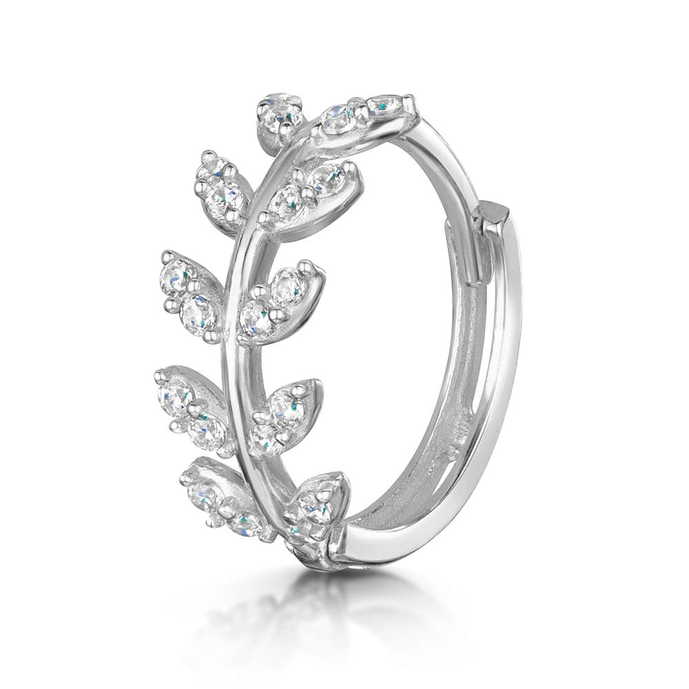 LENNIK 925 Silver Shiny Rhinestone Hoop Earrings For Women Single Cartilage Small Hoop Ear Bone Buckle Piercing Jewelry