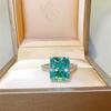 Anello Irregolare in Moissanite Verde Menta Taglio Fiore per Donna - Moda Europea e Americana
