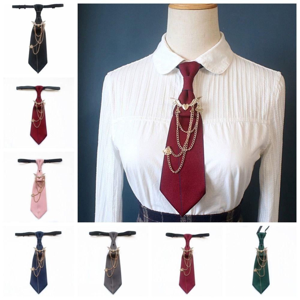 Polyester JK Collar Pin No Tie Needed Neck Ornament Fashion Chain Neck Accessory Shirt Match