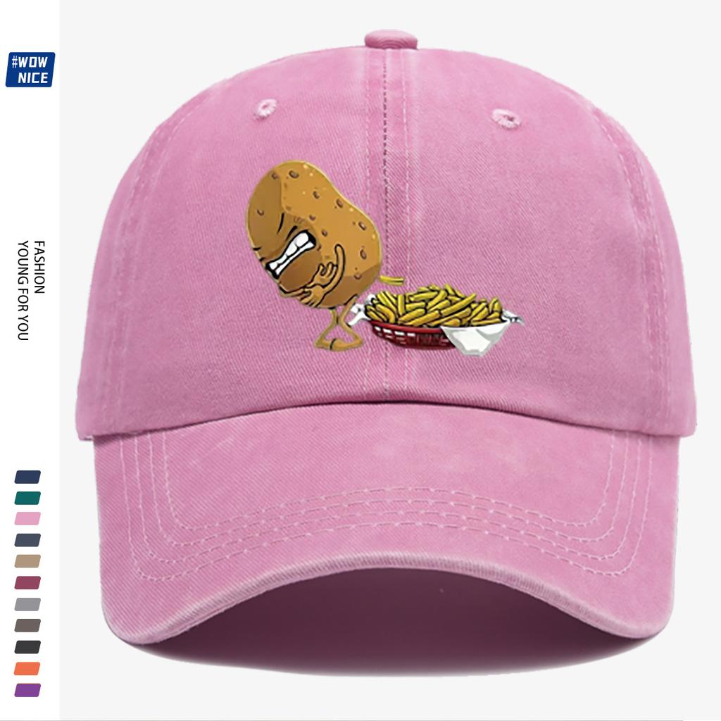pc Angry Potato for Unisex French Fries Print Baseball Cap Unisex Adjustable Snapback Hat Suitable for Parties Travel Cycling