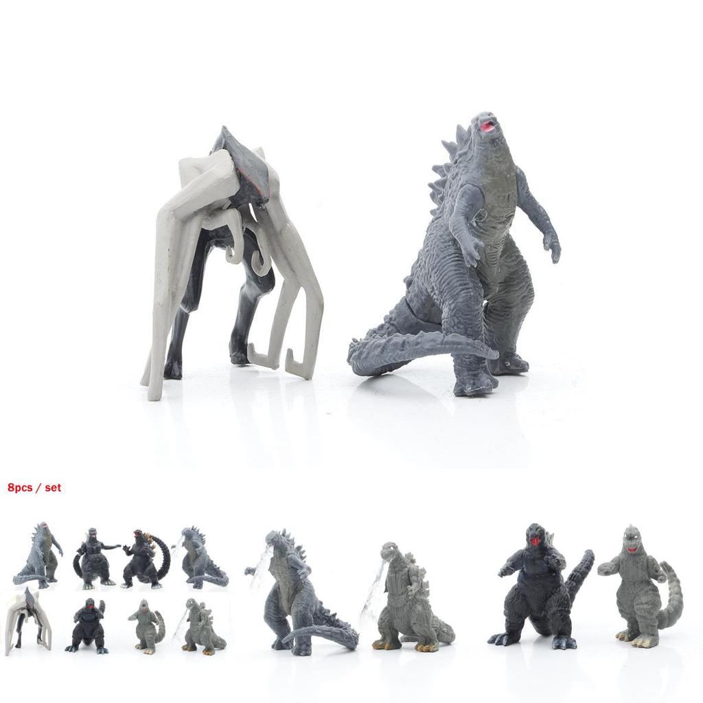 Achtteilige Godzilla Kong Kim Kampf Dinosaurier PVC Actionfigur Sammlung für Kinder und Dekoration