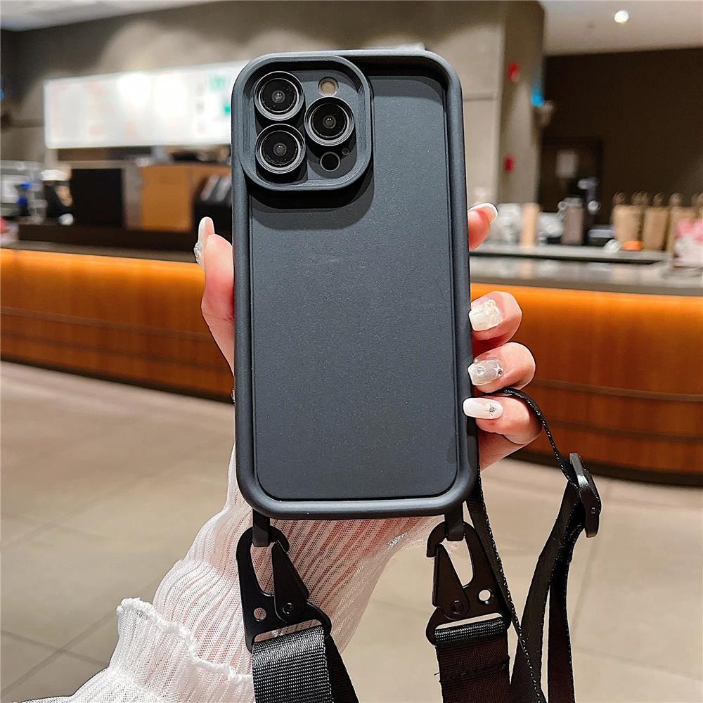 Crossbody Cord Rope Lanyard Phone Case for IPhone 17Air 16 14 11 12 13 15 Pro Max XS XR 8 7 Plus Shockproof Soft Silicone Cover