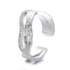Cute Female White Zircon Stone Silver Color Wedding Rings Promise Open Adjustable Engagement  For Women
