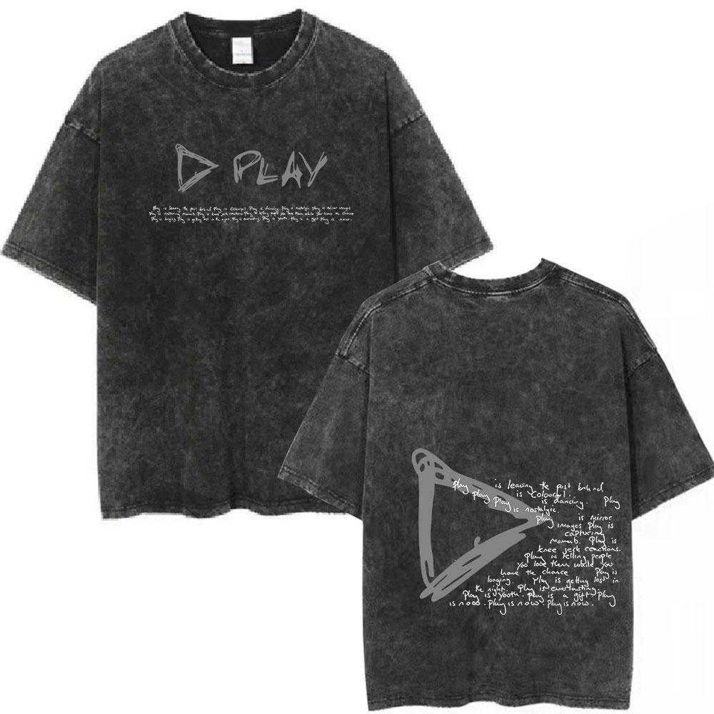 

Vintage Washed Ed Sheeran Play Tour 2025 Merch T Shirt Fans Gift Mens Women Clothing Fashion Tshirts Oversized Cotton Tshirt S