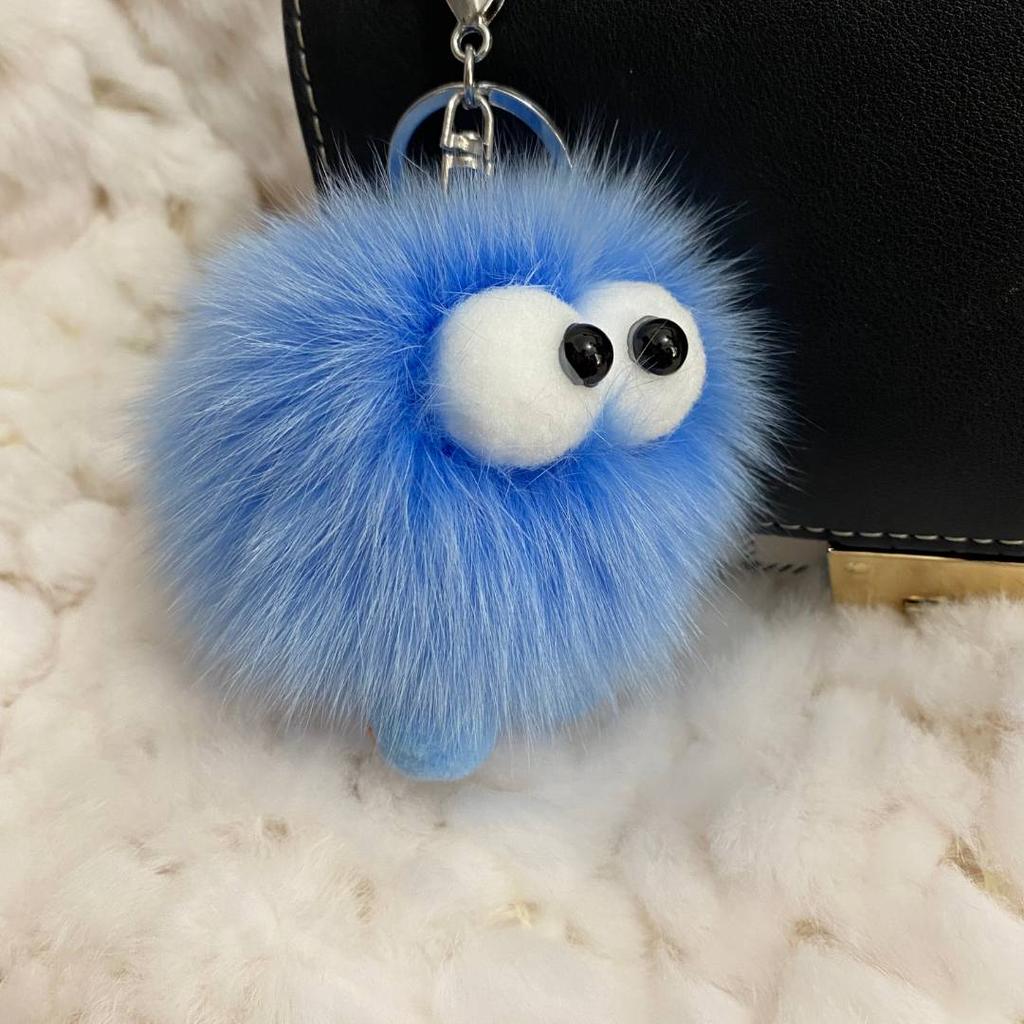Natürlicher Fuchsfell-Schlüsselanhänger für Damen, luxuriöse Tasche, Auto-Schlüsselanhänger, süßes Geschenk, flauschige Plüschpuppen