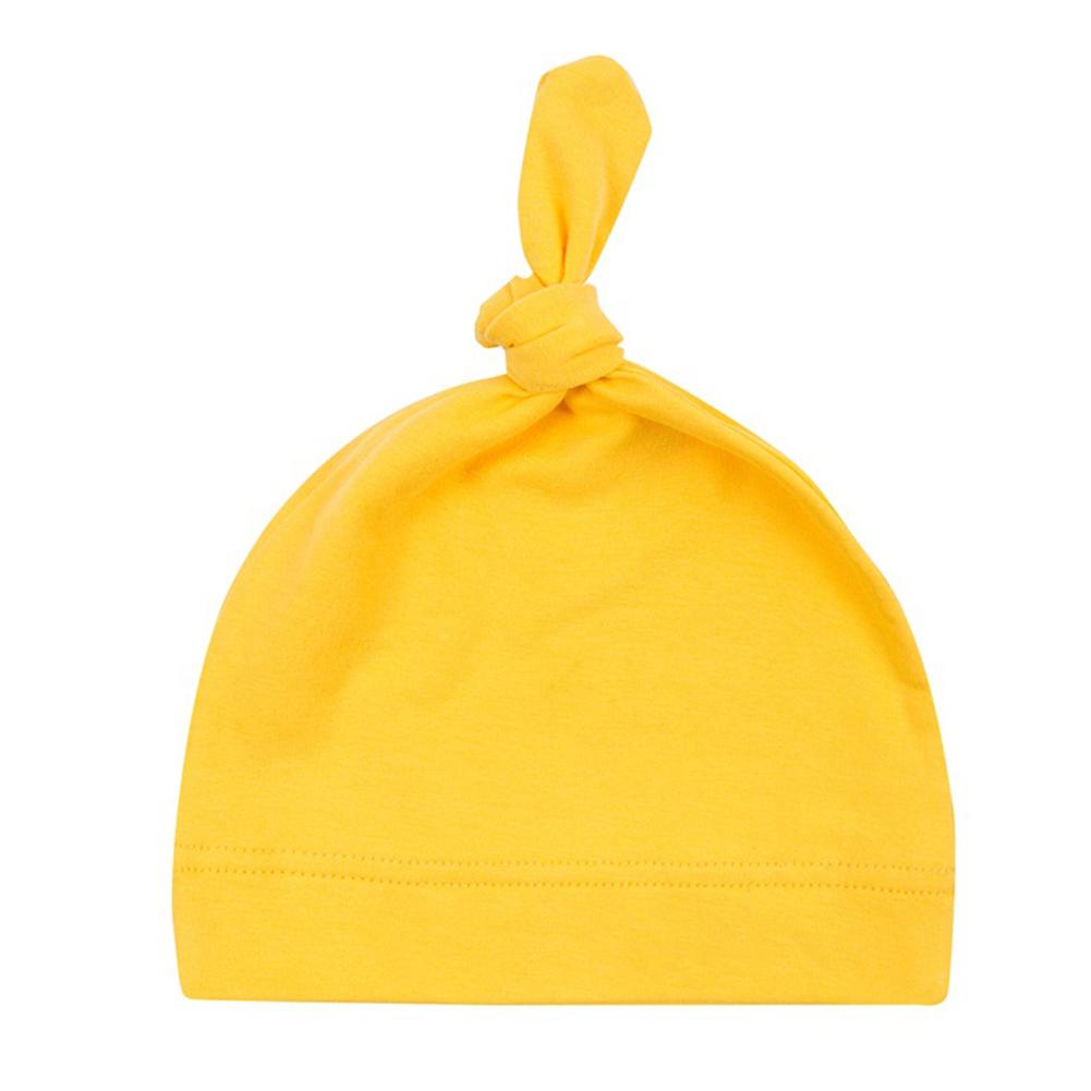 Cotton Coloured Knotted Hats Newborn Solid Color Adjustable Knot Cap