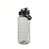 Water bottle summer large capacity water cup outdoor sports 1000ml portable gradual change color matte large kettle straw cup