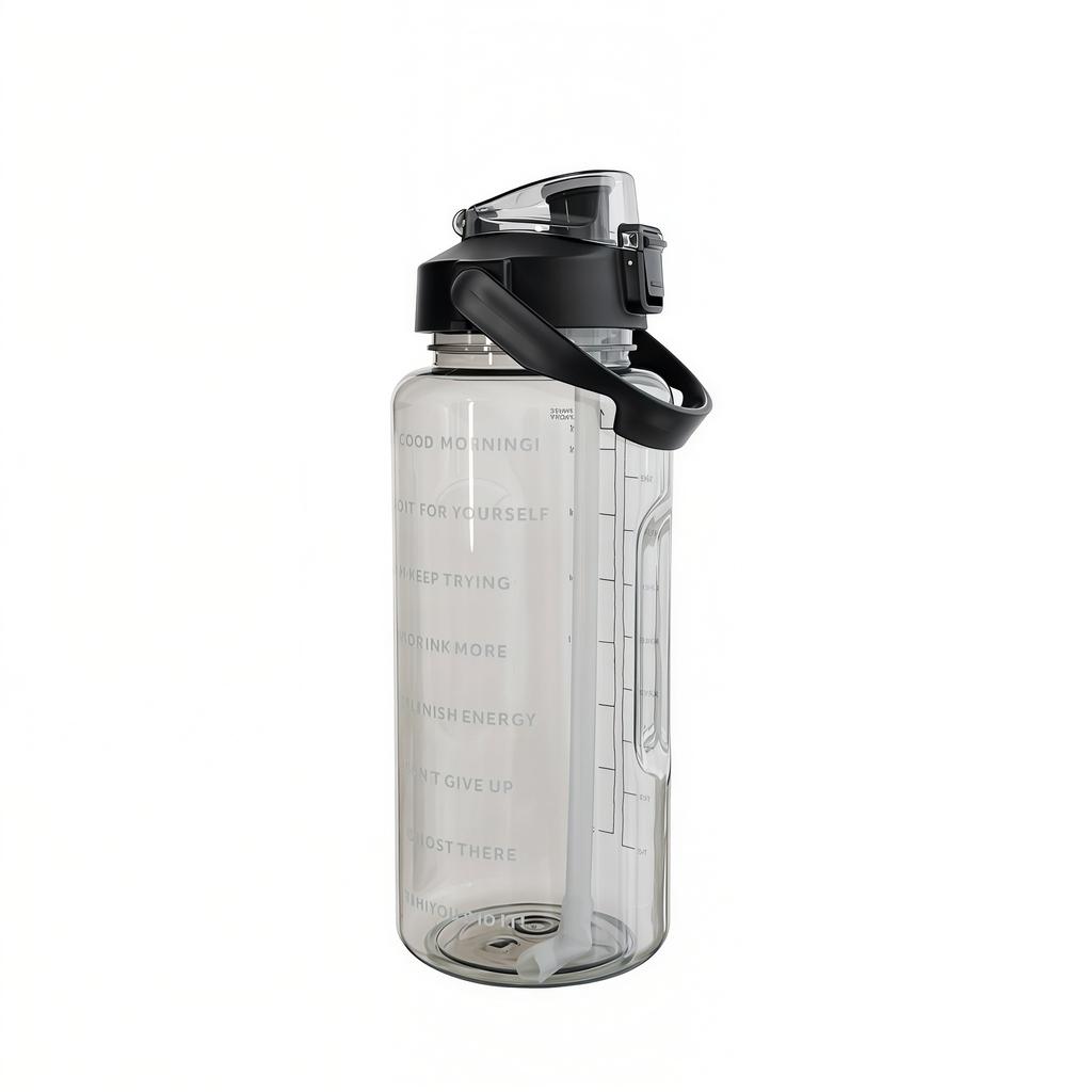 Water bottle summer large capacity water cup outdoor sports 1000ml portable gradual change color matte large kettle straw cup