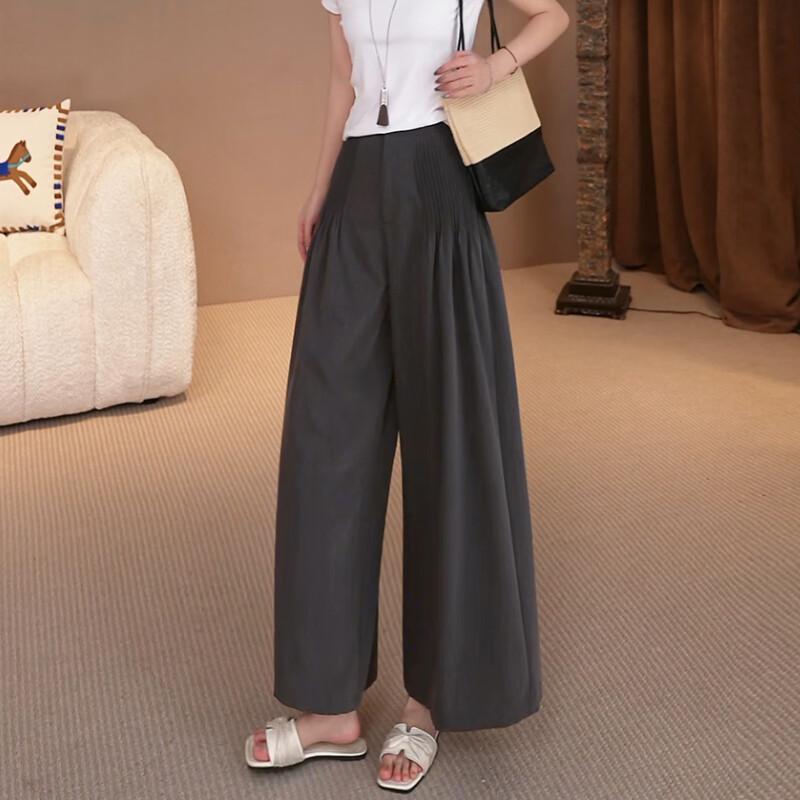 Women s Pleated Wide-Leg Summer Casual Pants L
