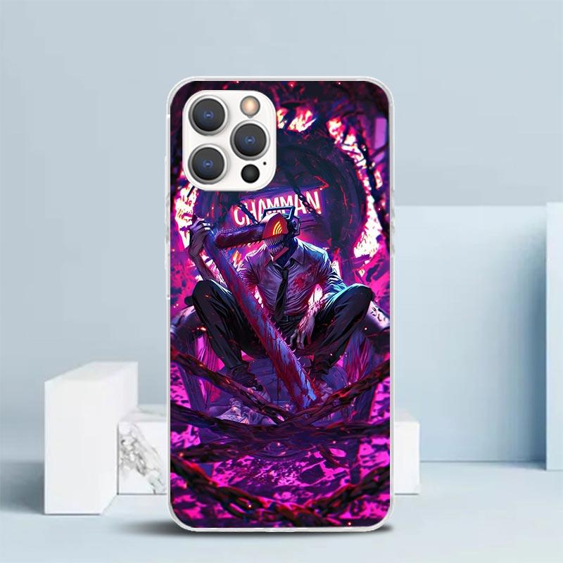 

C-Chainsaw Mans Denji Phone Case For IPhone 16 17 Air 16E 15 14 Plus 13 Mini 12 11 Pro Max 7 8 + SE 2020 Soft TPU Back Cover 16 iPhone 13 Pro Max