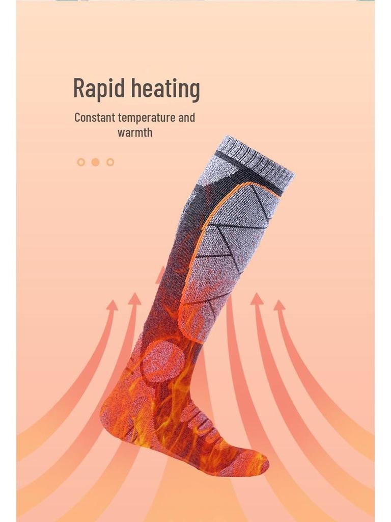 USB Rechargeable Heated Winter Socks for Men & Women - Long Tube, Cold-Proof Design