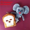 Cute Funny Cartoon Bread Thief Mouse Plush Toy Doll Pendant For Young Adults