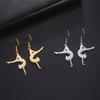 Cazador Stainless Steel Gymnast Yoga Drop Earrings Gold Color Jewelry Earrings for Women 2026 Trending Birthday Mother Day Gift