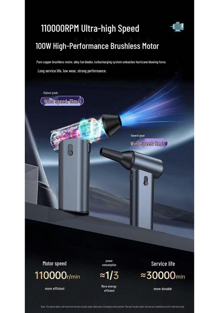Rechargeable Wireless Handheld Turbine Fan Vacuum Cleaner with USB Brushless Motor