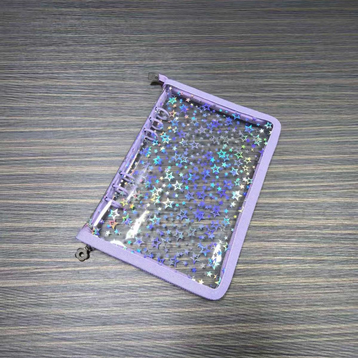A5 Laser Star 6-Hole Zipper Binder: Loose-Leaf Sticker Book & Photo Album
